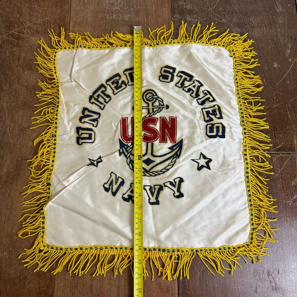 Vintage WW2 World War 2 Unites States Navy Flocked Souvenir Satin Pillow Cover - Picture 5 of 7